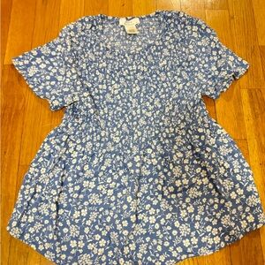 Old Navy Blue Floral Top